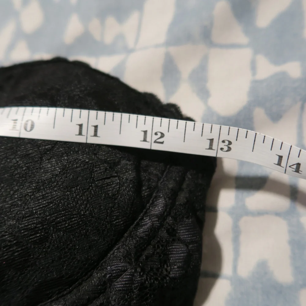Vintage adonna Lace‎ Bustier Elegant Strapless Romantic Sexy Black Bra Lingerie